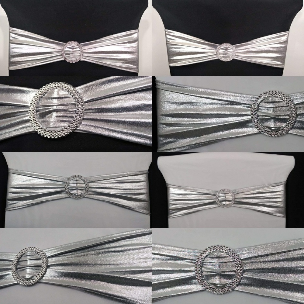 25 Pack TC Mercy Metallic Silver Chair Sash